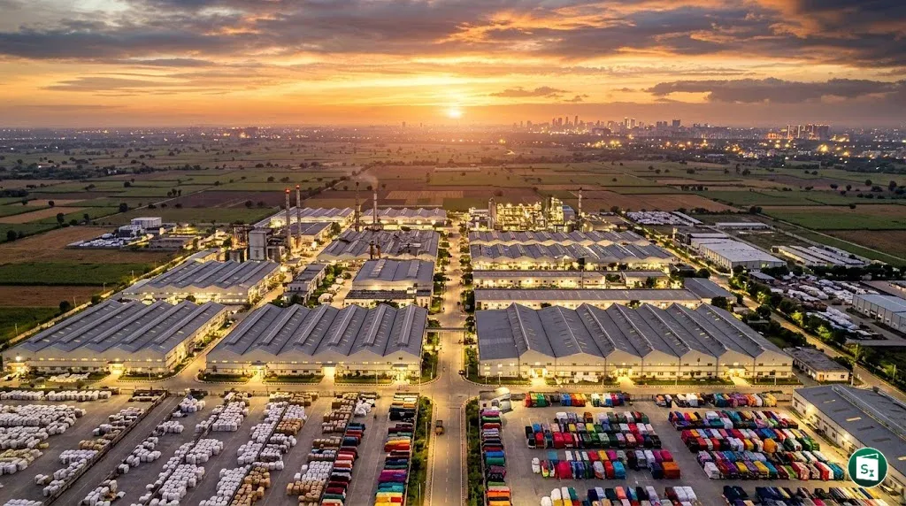 A vibrant display of traditional and modern Indian textiles representing market growth.